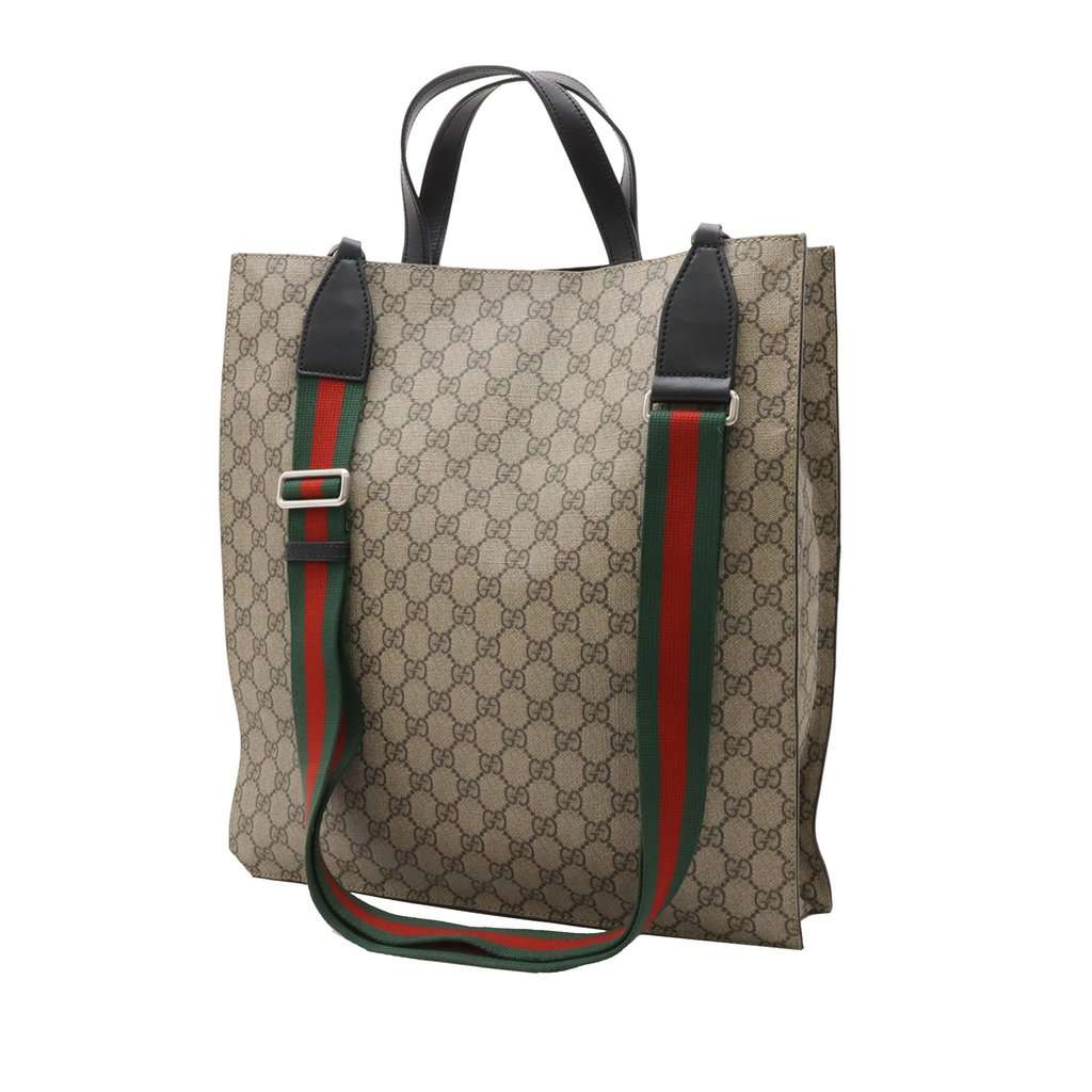 Gucci GG Supreme Web Vertical Satchel Beige Very good condition - Back View