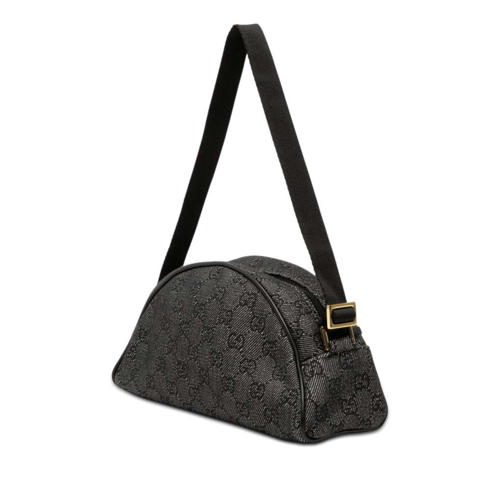 Gucci GG Denim Shoulder Bag Navy Very good condition - Back View