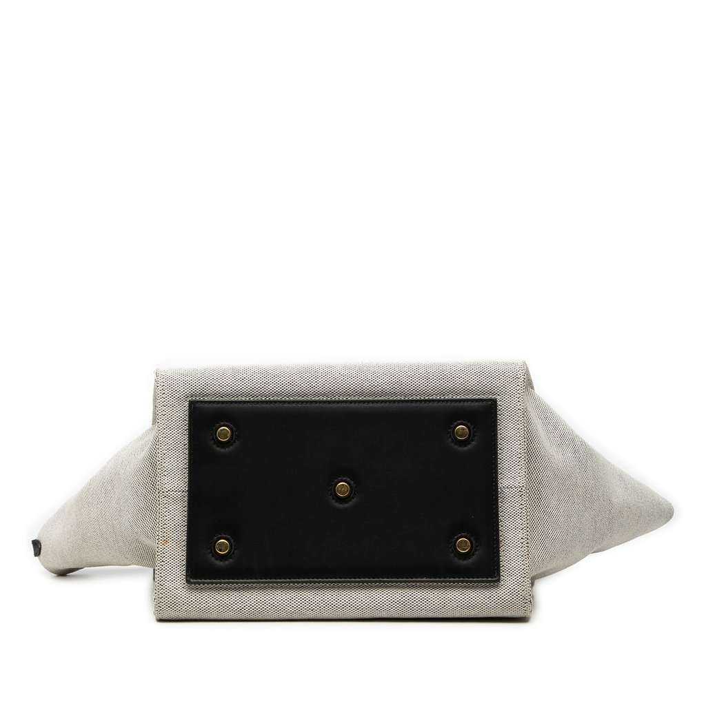 Celine Small Bicolor Canvas and Calfskin Tie Knot Handbag Grey Very good condition - Inside View