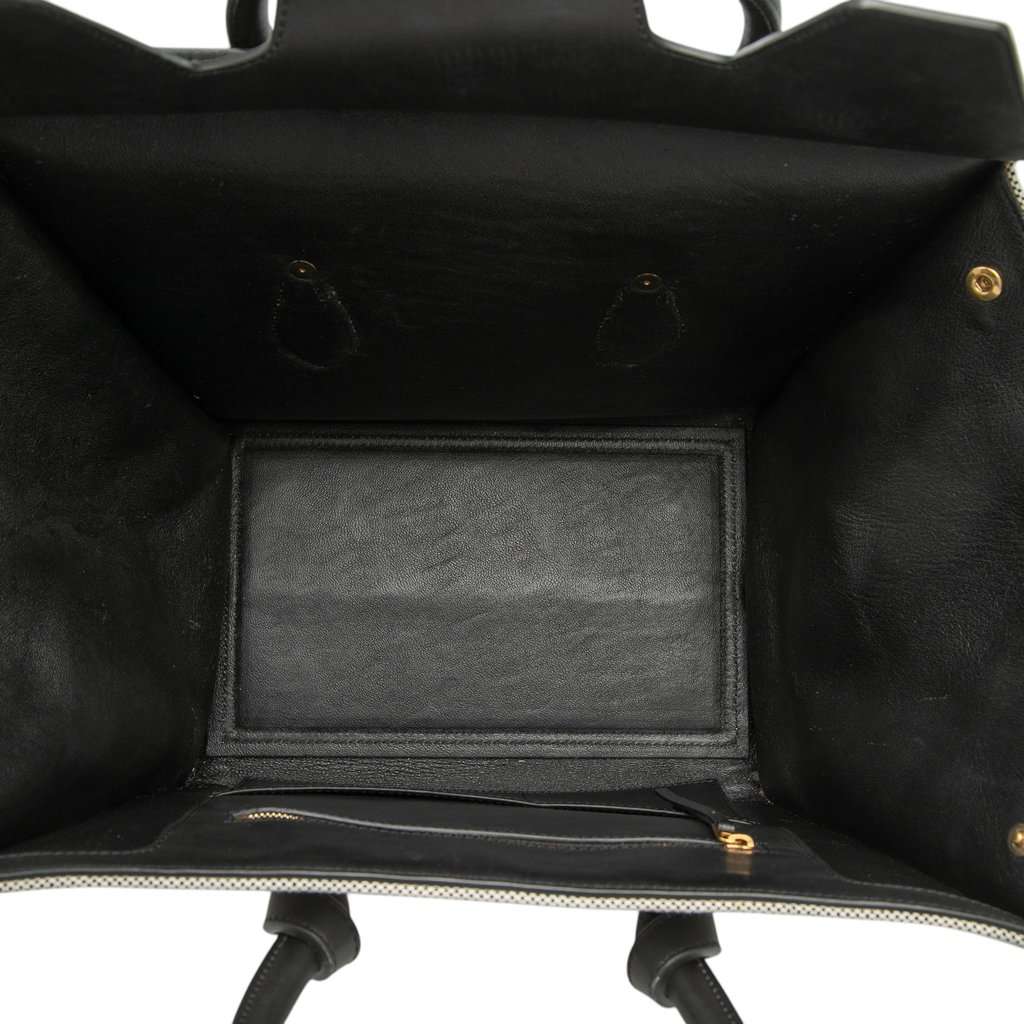 Celine Small Bicolor Canvas and Calfskin Tie Knot Handbag Grey Very good condition - Model View