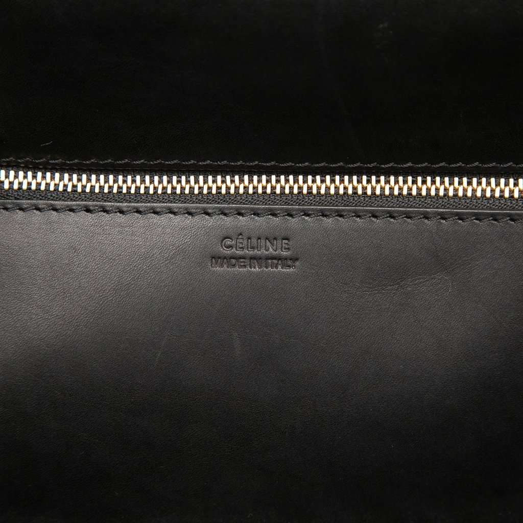 Celine Small Bicolor Canvas and Calfskin Tie Knot Handbag Grey Very good condition - Box View