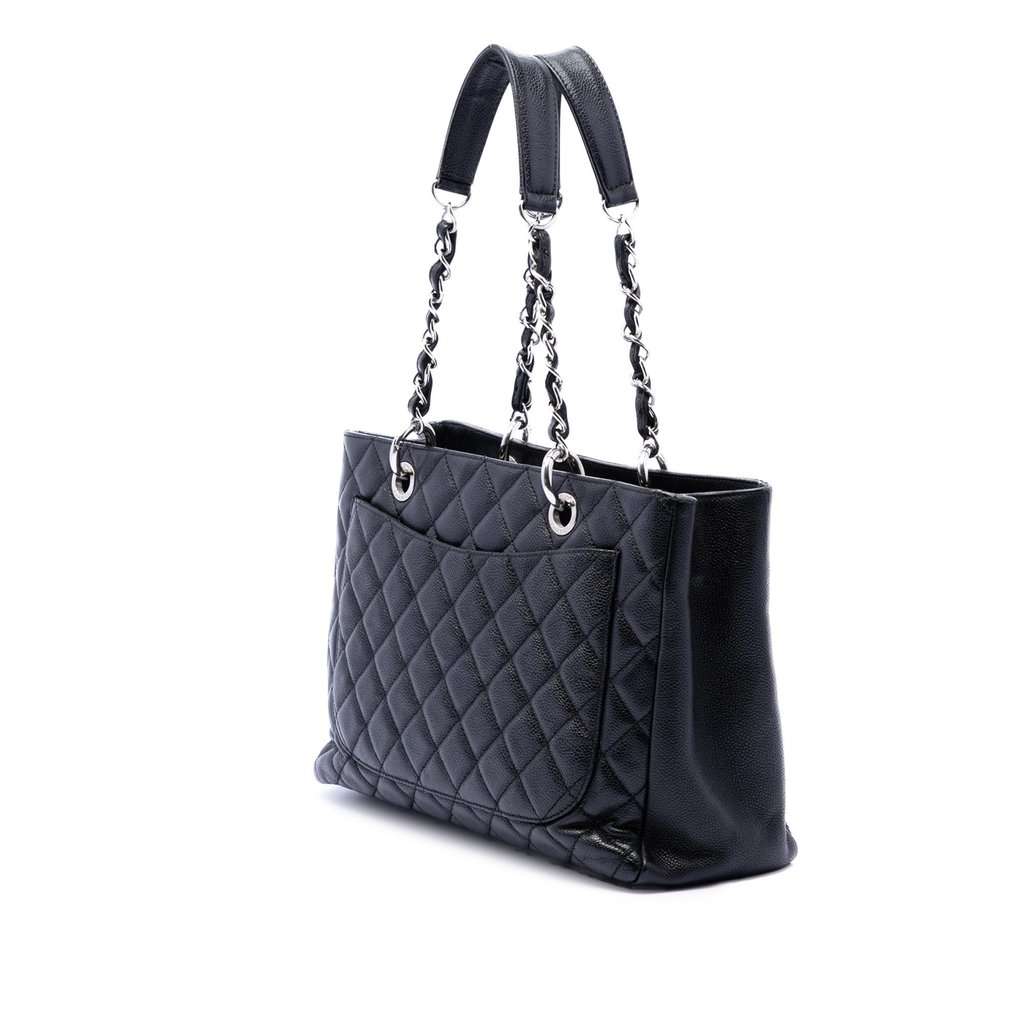 Chanel Caviar Grand Shopping Tote Black Leather Very good condition - Back View