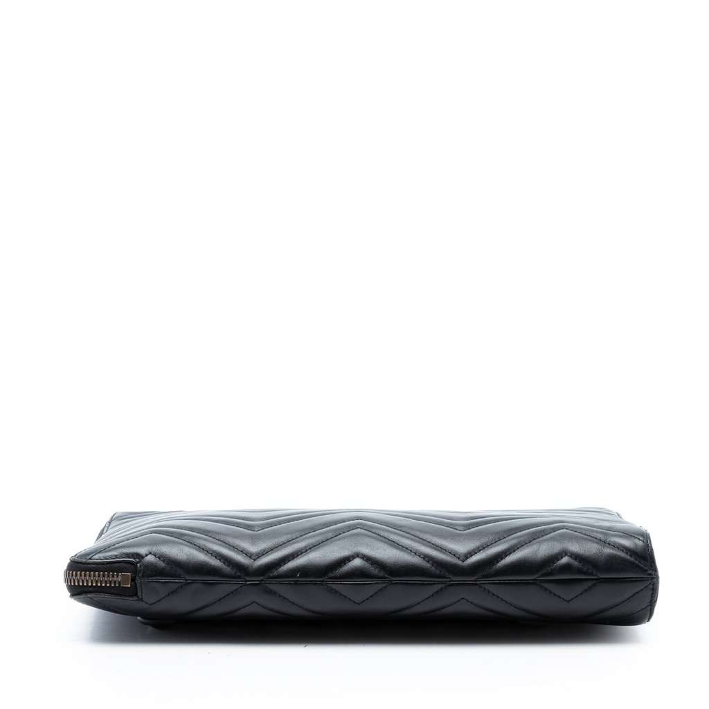 Gucci GG Marmont Matelasse Leather Portfolio Clutch Black Leather Very good condition - Inside View