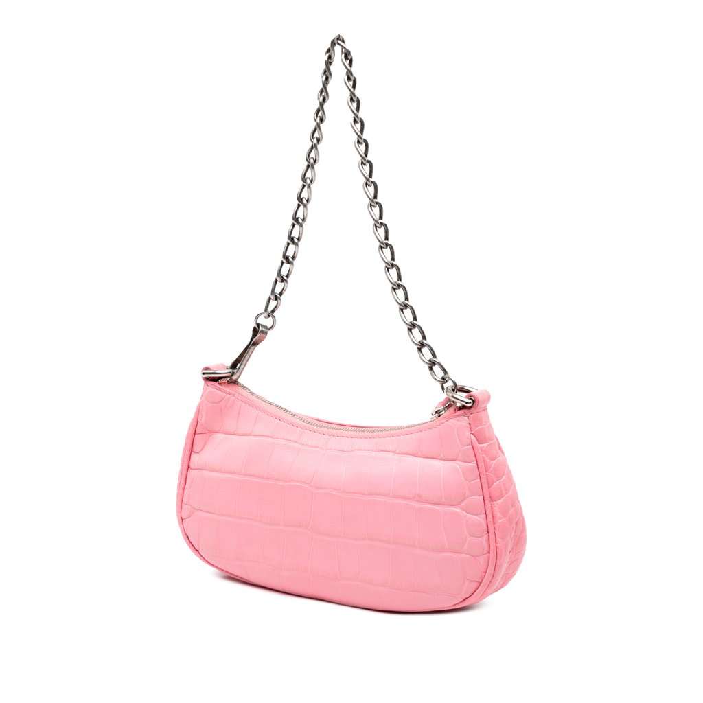 Balenciaga Mini Embossed Leather Motocross Le Cagole Pink Leather Very good - Back View