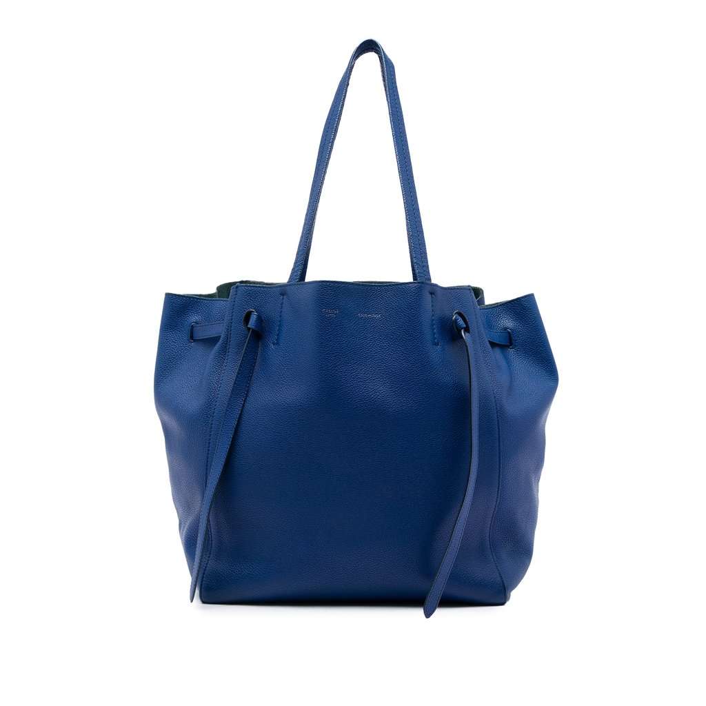 Celine Small Leather Phantom Cabas Tote Blue Leather Very good - Front View