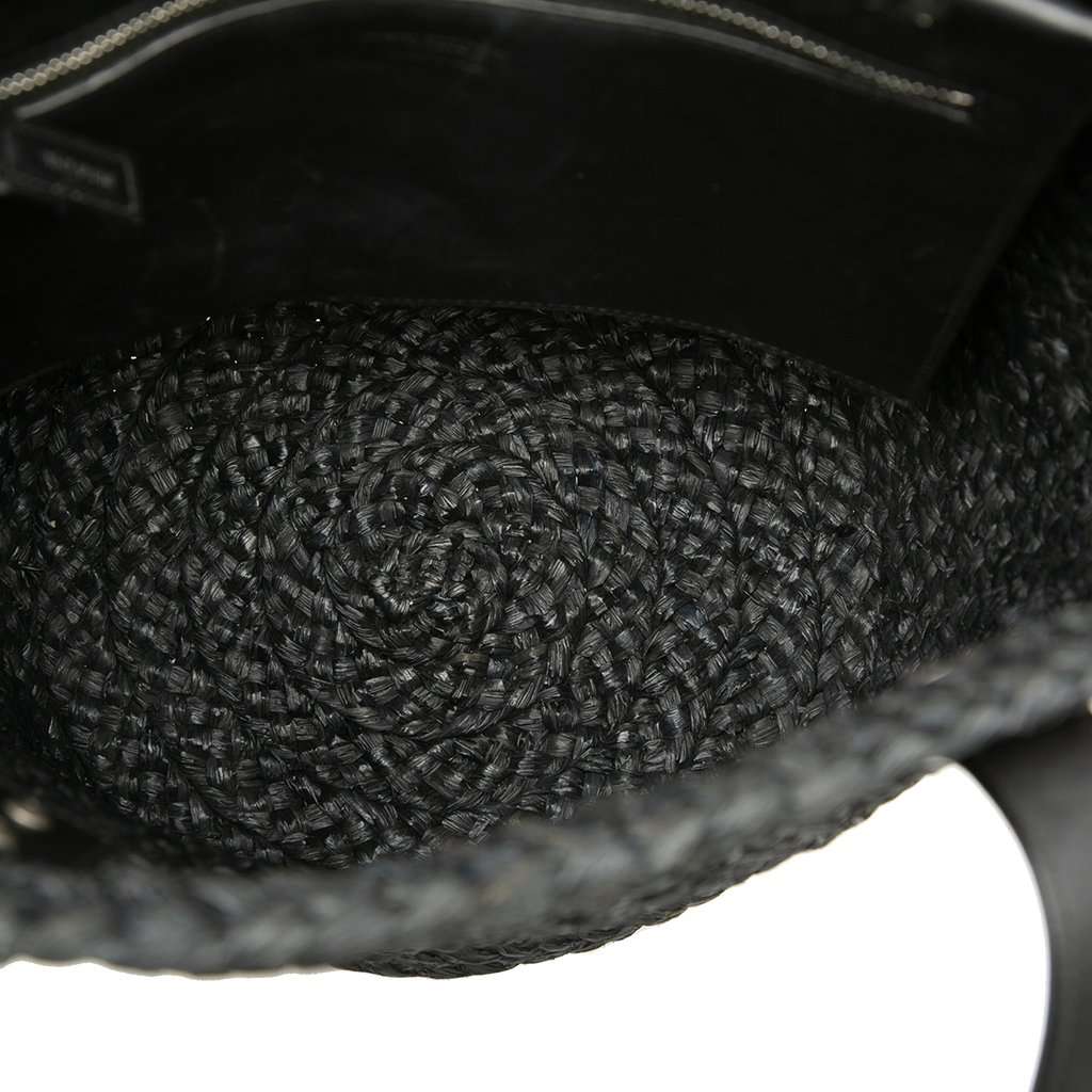 Saint Laurent Small Raffia Panier Tote Black Very good condition - Model View