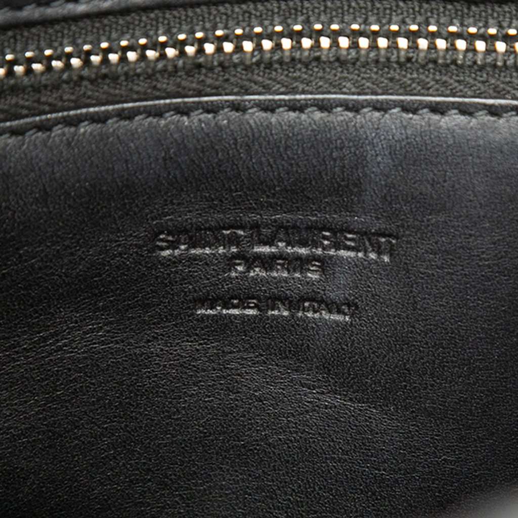 Saint Laurent Small Raffia Panier Tote Black Very good condition - Box View