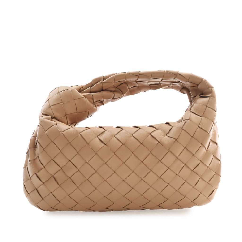Bottega Veneta Mini Nappa Intrecciato Jodie Beige Leather Very good - Front View