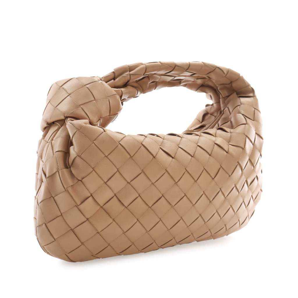Bottega Veneta Mini Nappa Intrecciato Jodie Beige Leather Very good - Back View