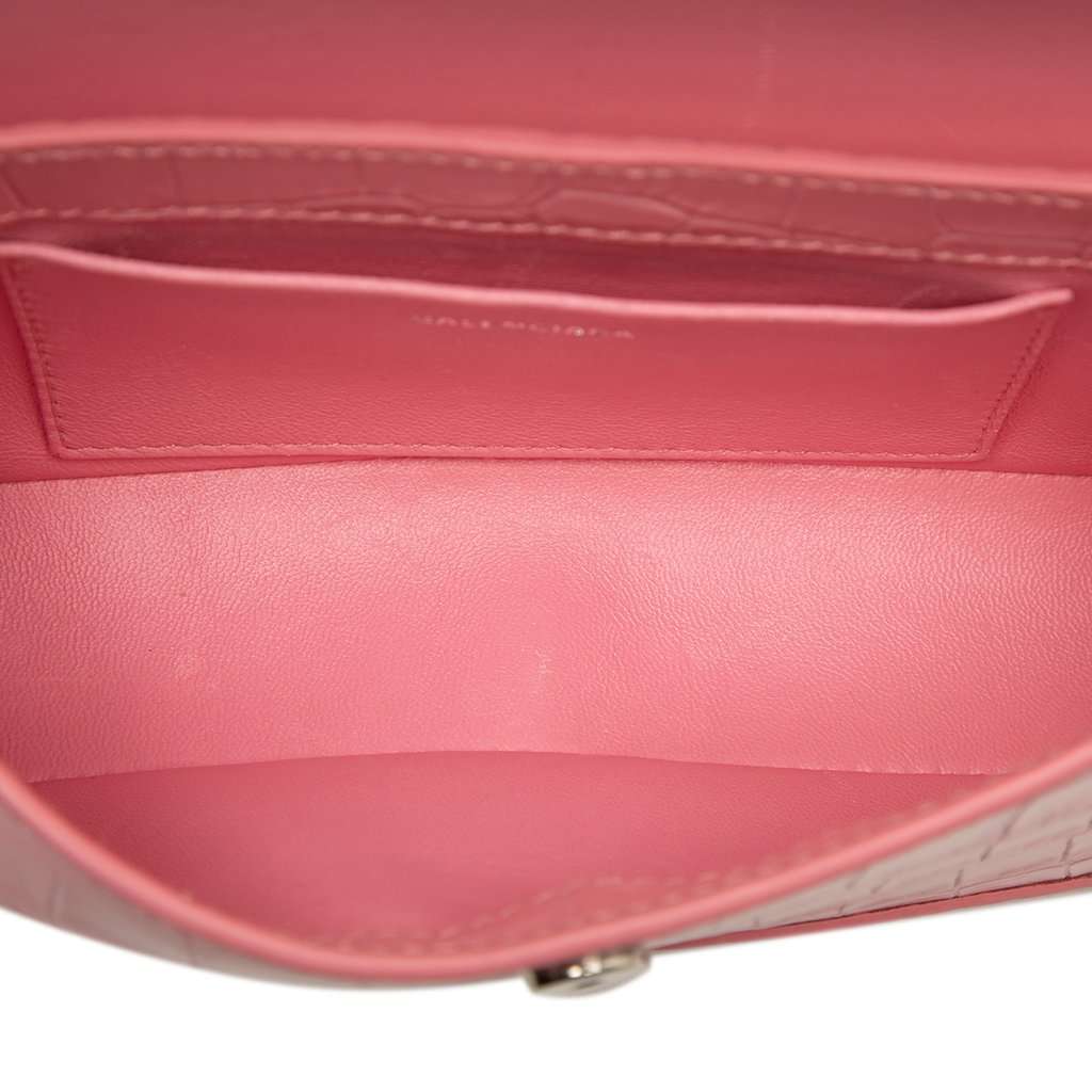 Balenciaga Small Croc Embossed Leather XX Flap Pink Leather Very good - Model View