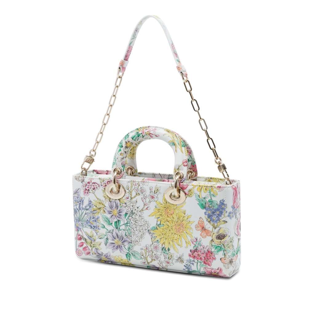 Dior Medium Calfskin Astral Flowers Lady D Joy White Leather Very good - Back View