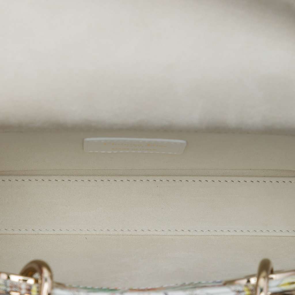 Dior Medium Calfskin Astral Flowers Lady D Joy White Leather Very good - Model View