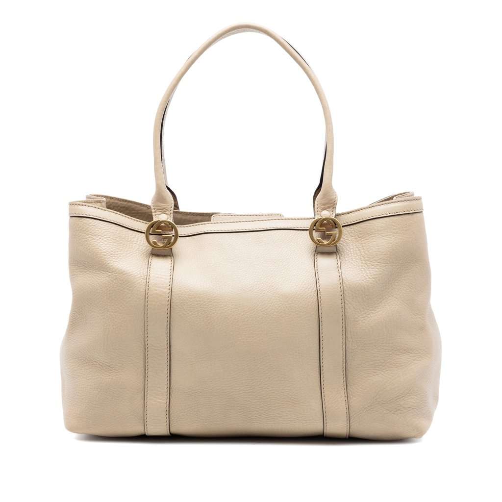 Gucci Pebbled Leather Miss GG Tote Brown Leather Very good condition - Front View