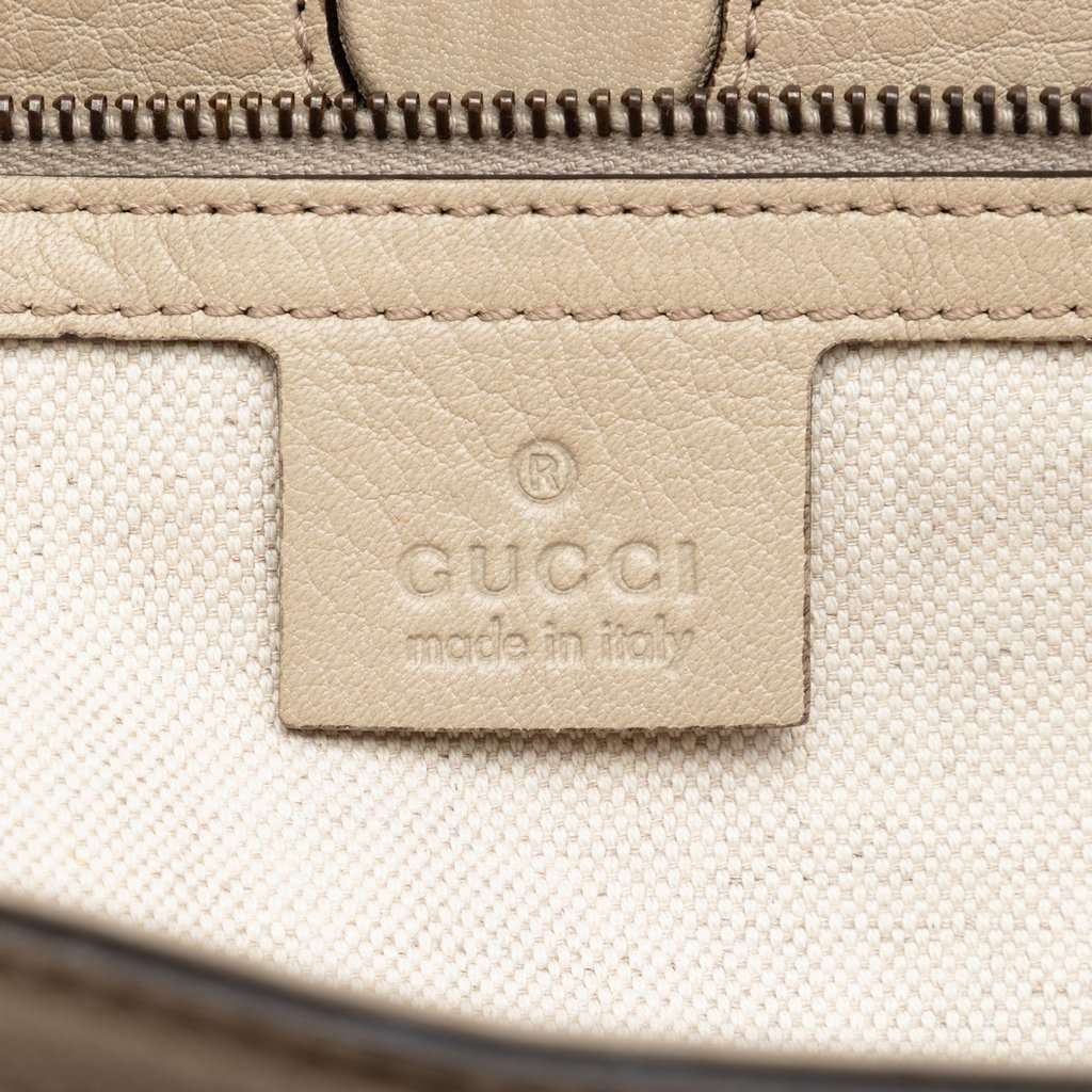 Gucci Pebbled Leather Miss GG Tote Brown Leather Very good condition - Box View