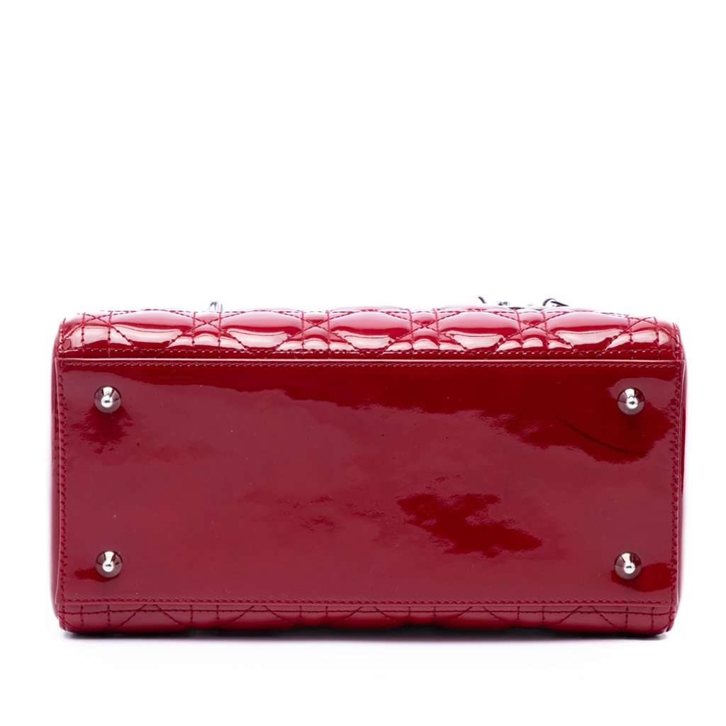 Dior Medium Patent Cannage Lady Dior Red Leather Very good condition - Inside View