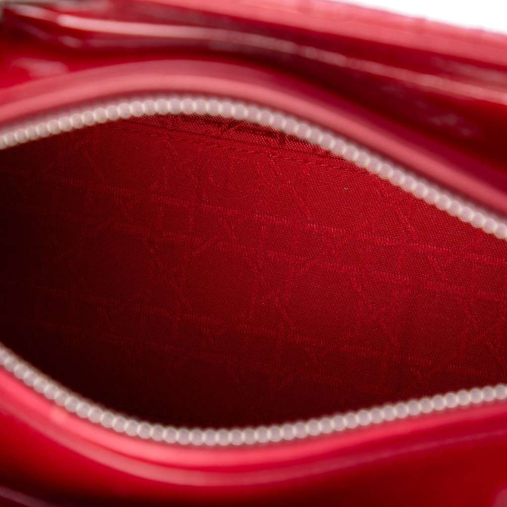 Dior Medium Patent Cannage Lady Dior Red Leather Very good condition - Model View