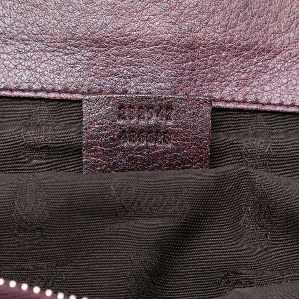 Gucci Guccissima Trimmed Leather Bamboo Libeccio Tote Brown Leather Very good condition - Box View