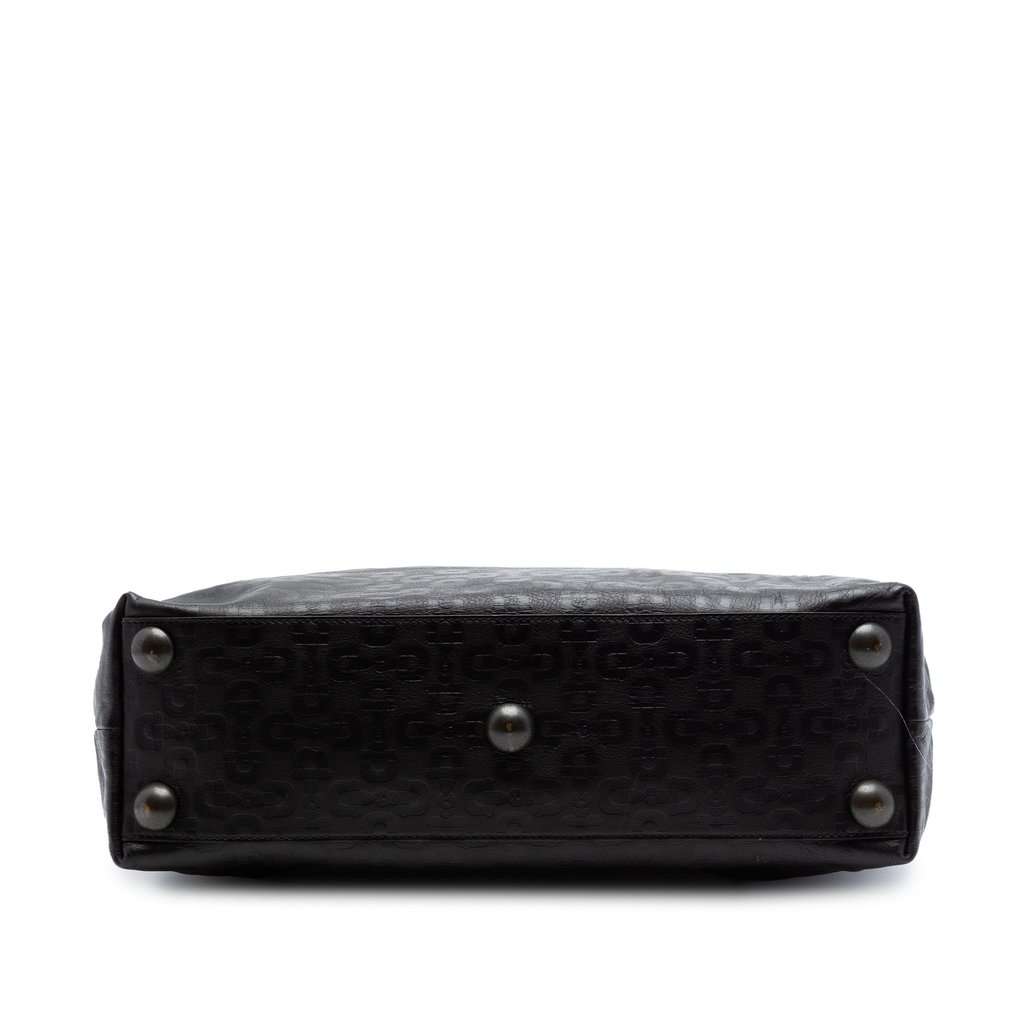 Gucci Embossed Studded Leather Horsebit Tote Black Leather Very good condition - Inside View