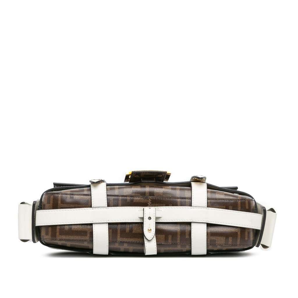 Fendi Zucca Glazed Fabric Cage Baguette Satchel Brown Very good - Inside View