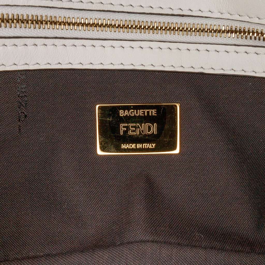 Fendi Zucca Glazed Fabric Cage Baguette Satchel Brown Very good - Box View