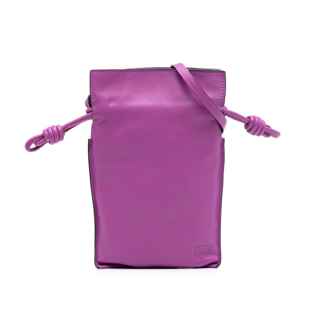 Loewe Nappa Flamenco Pocket Crossbody Purple Leather Very good - Front View