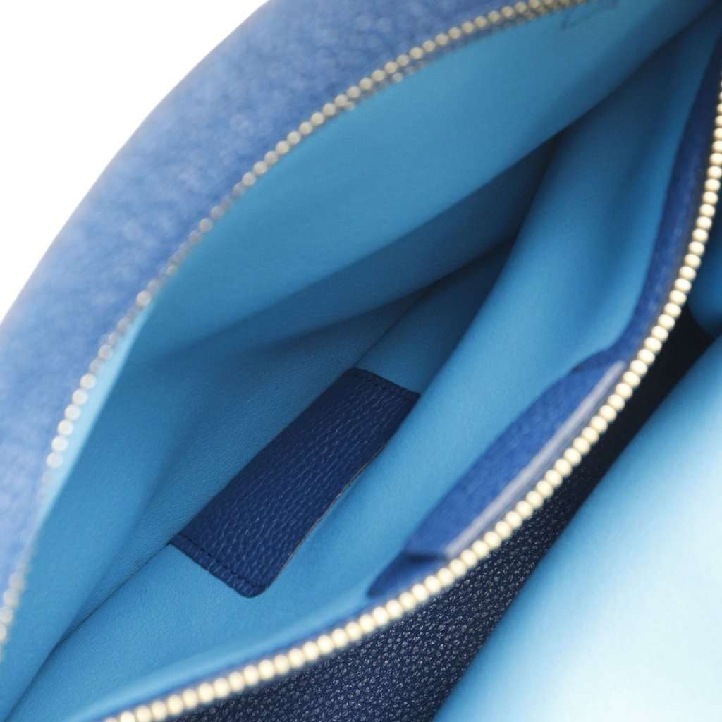 Salvatore Ferragamo Medium Leather Pebbled Amy Tote Blue Leather Very good condition - Model View