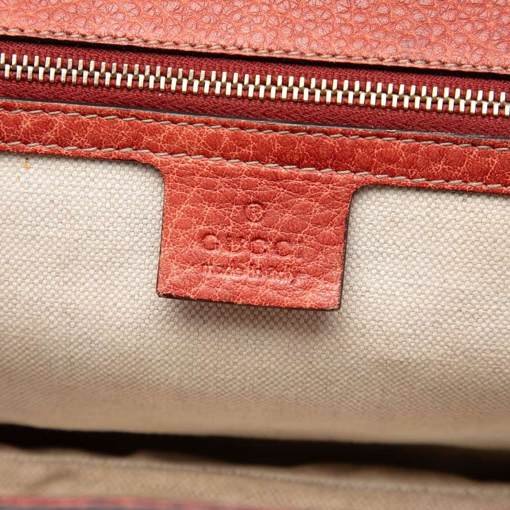 Gucci Medium Leather New Bamboo Satchel Red Leather Very good - Box View