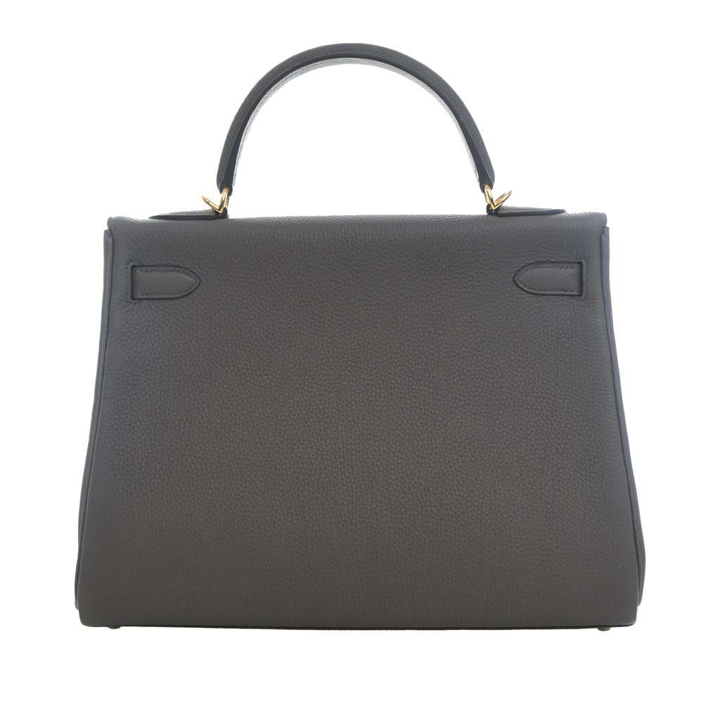 Hermès Togo Kelly Retourne 32 Green Leather Very good condition - Model View
