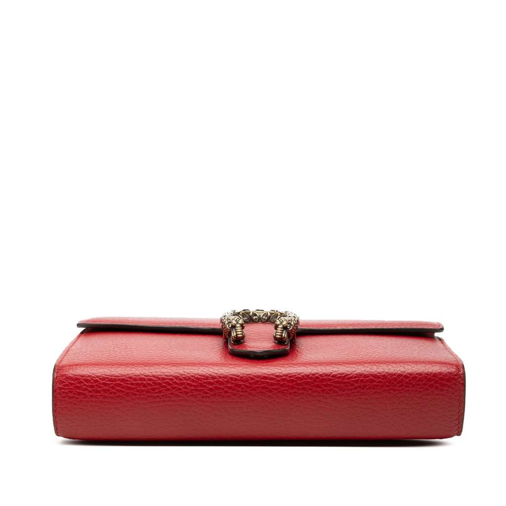 Gucci Calfskin Dionysus Wallet on Chain Red Leather Very good - Inside View