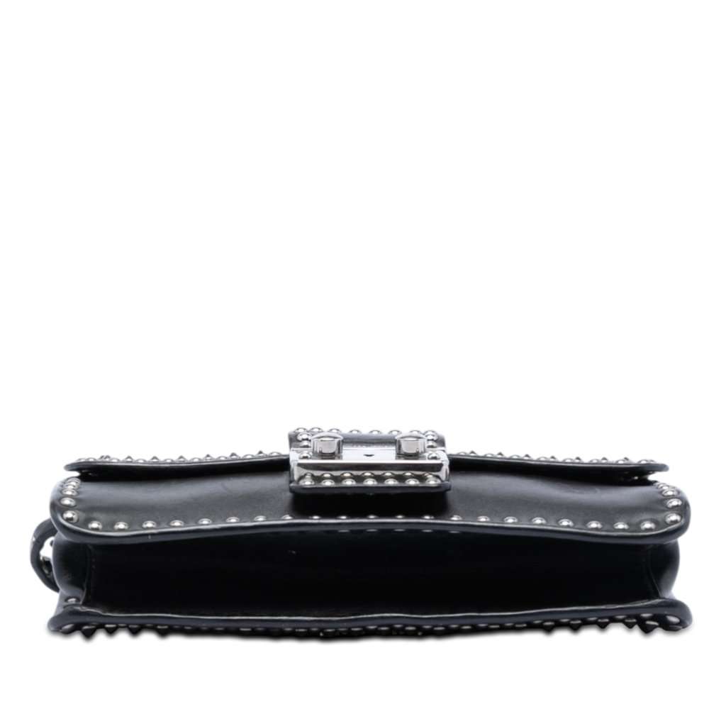 Miu Miu Studded Leather Push Lock Crossbody Black Leather Very good condition - Inside View