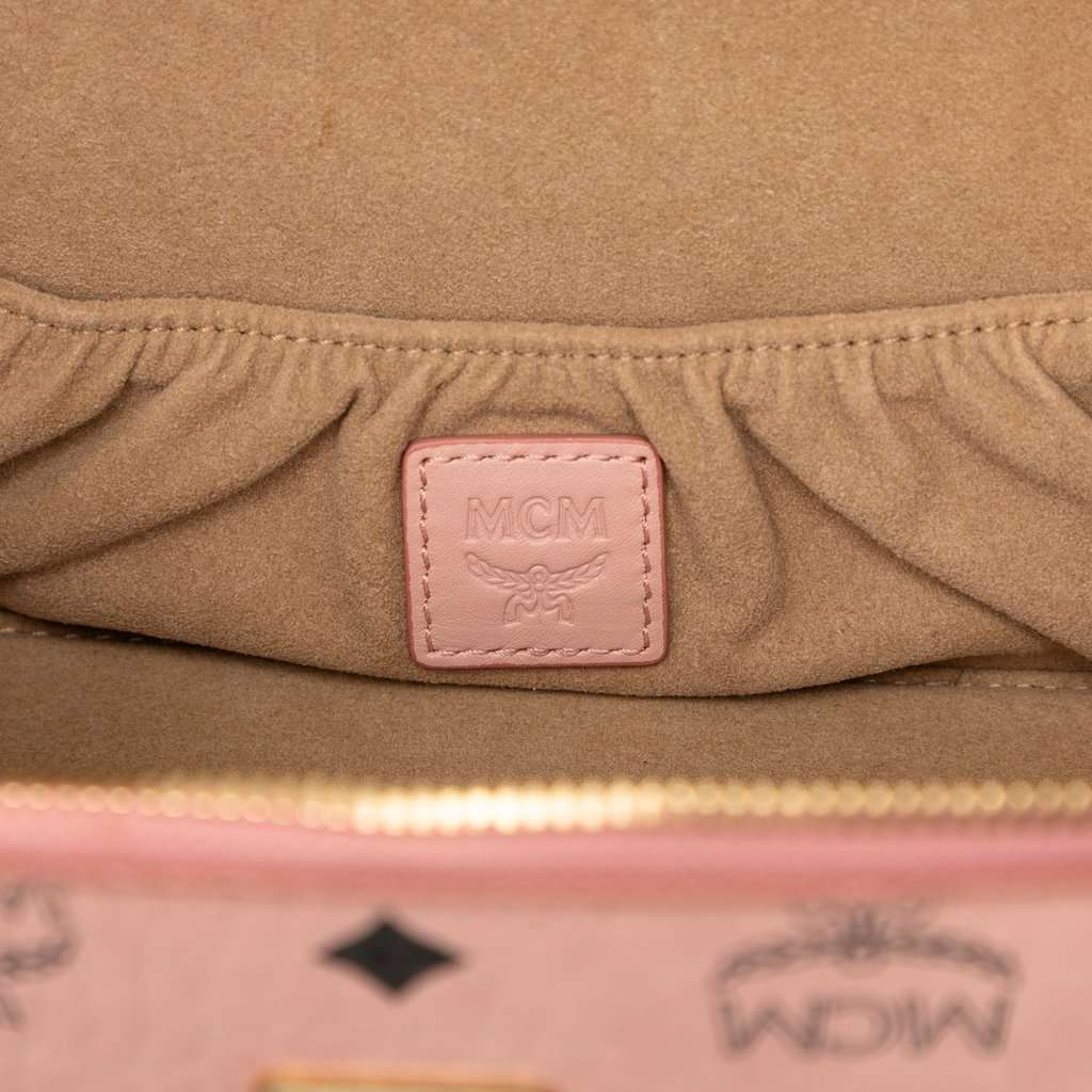 MCM Mini Visetos Coated Canvas Rockstar Vanity Case Pink Very good condition - Box View