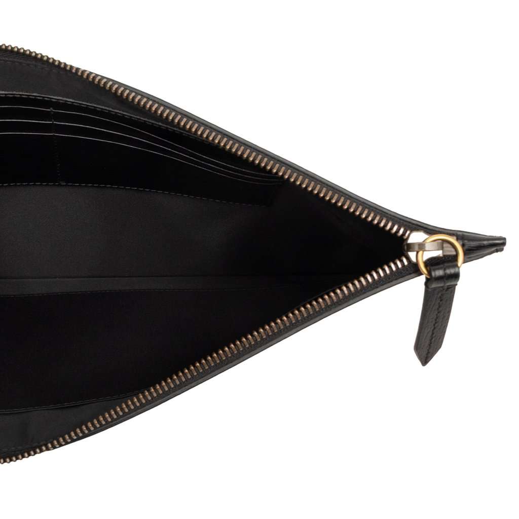 Gucci Calfskin Tropical Print Clutch Black Leather Very good condition - Model View