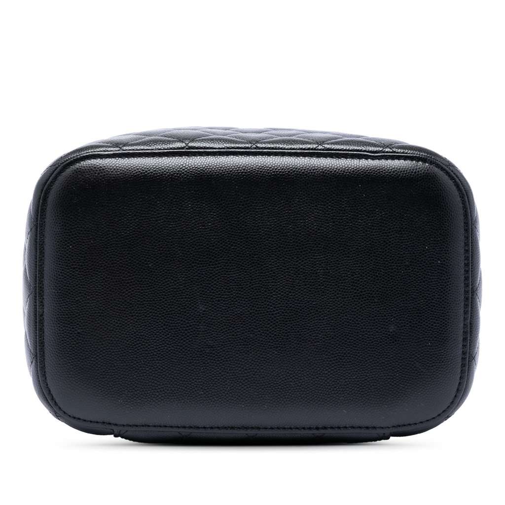 Chanel Medium CC Quilted  Caviar Vanity Case Black Leather Very good condition - Inside View