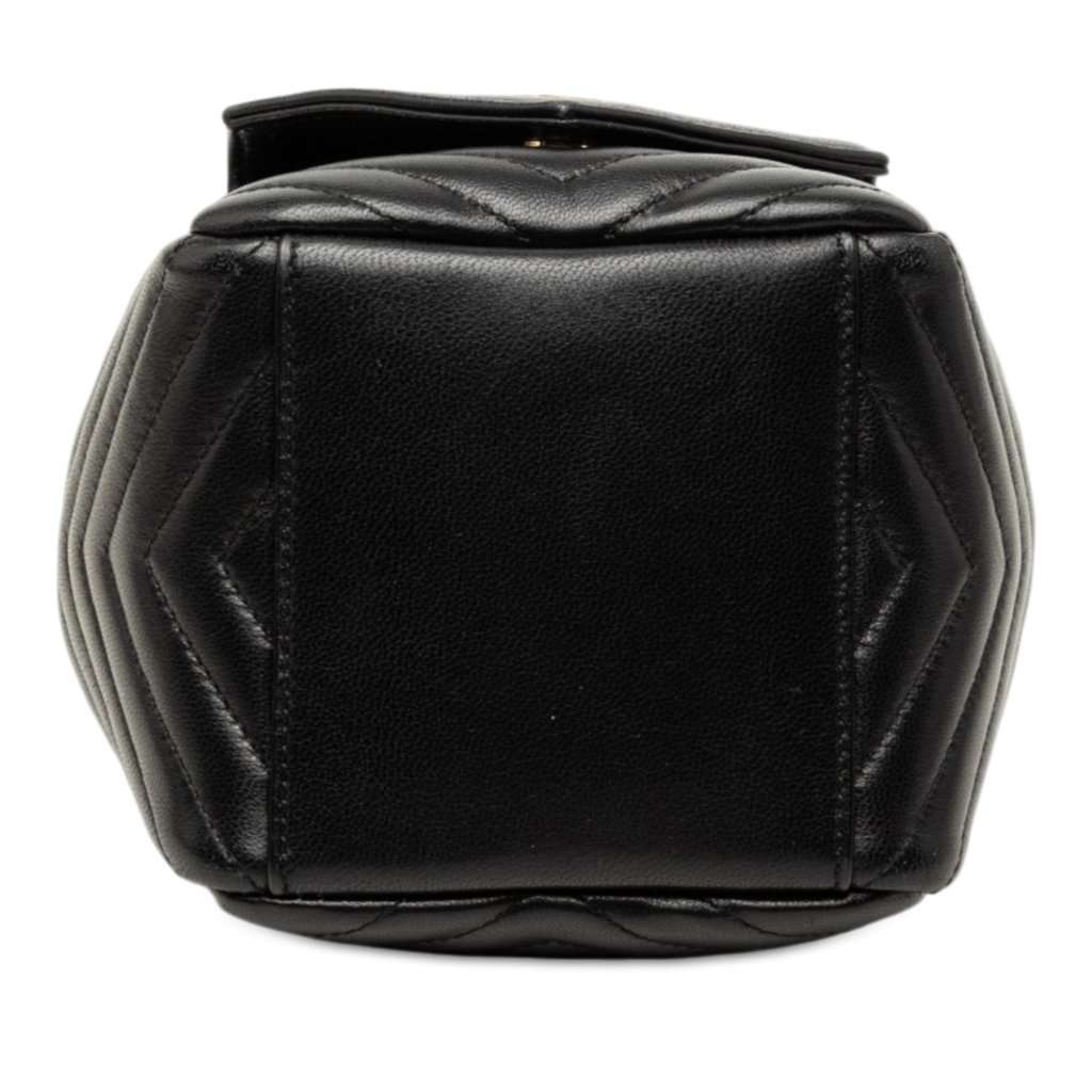 Saint Laurent Mini Chevron Lambskin Joe Bucket Bag Black Leather Very good - Inside View