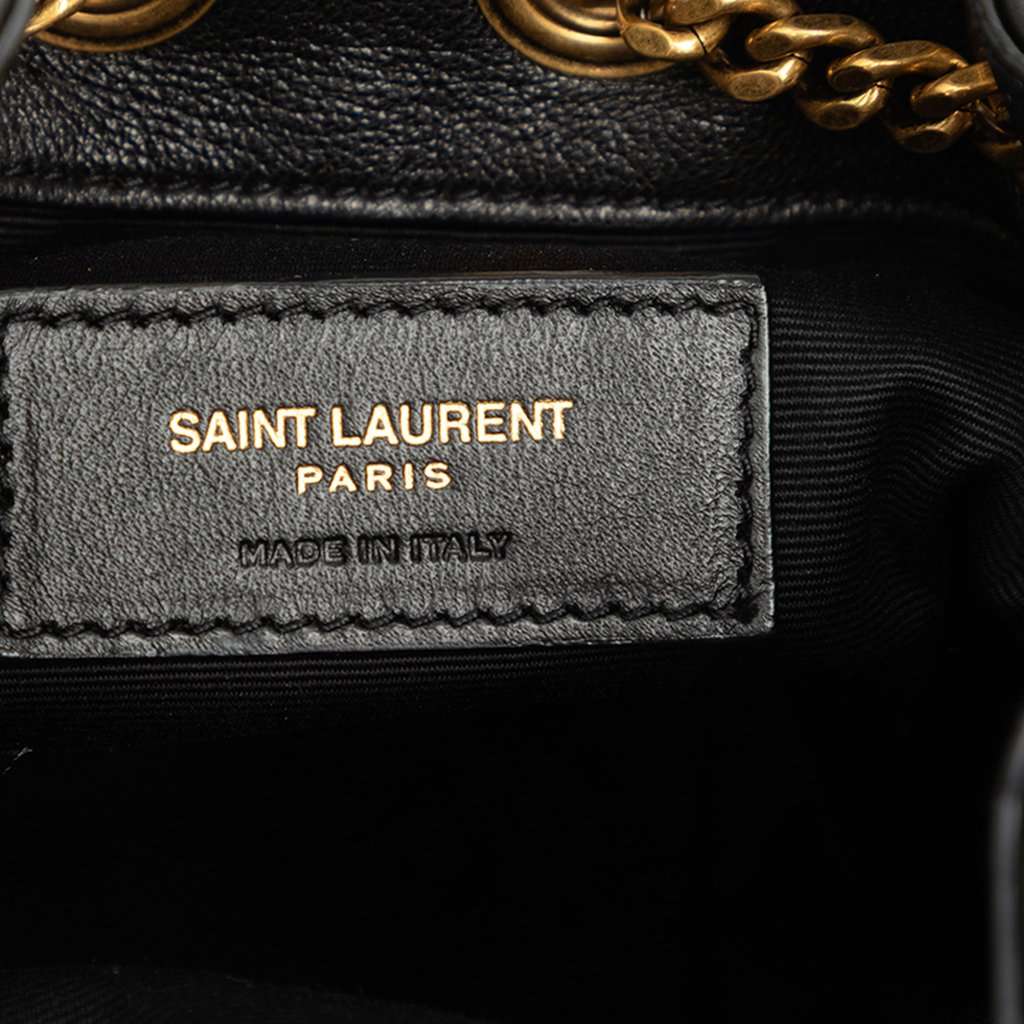 Saint Laurent Mini Chevron Lambskin Joe Bucket Bag Black Leather Very good - Box View