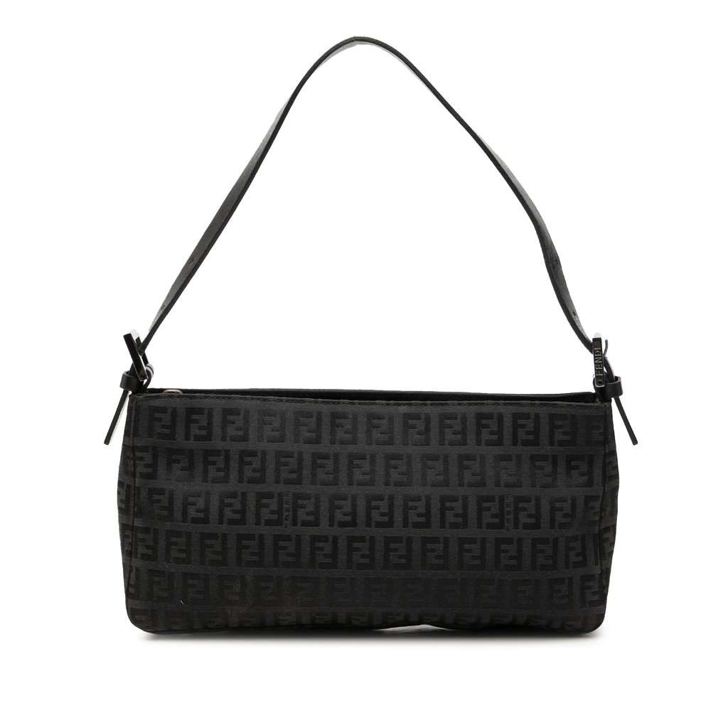 Fendi Zucchino Canvas Pochette Black Very good condition - Front View