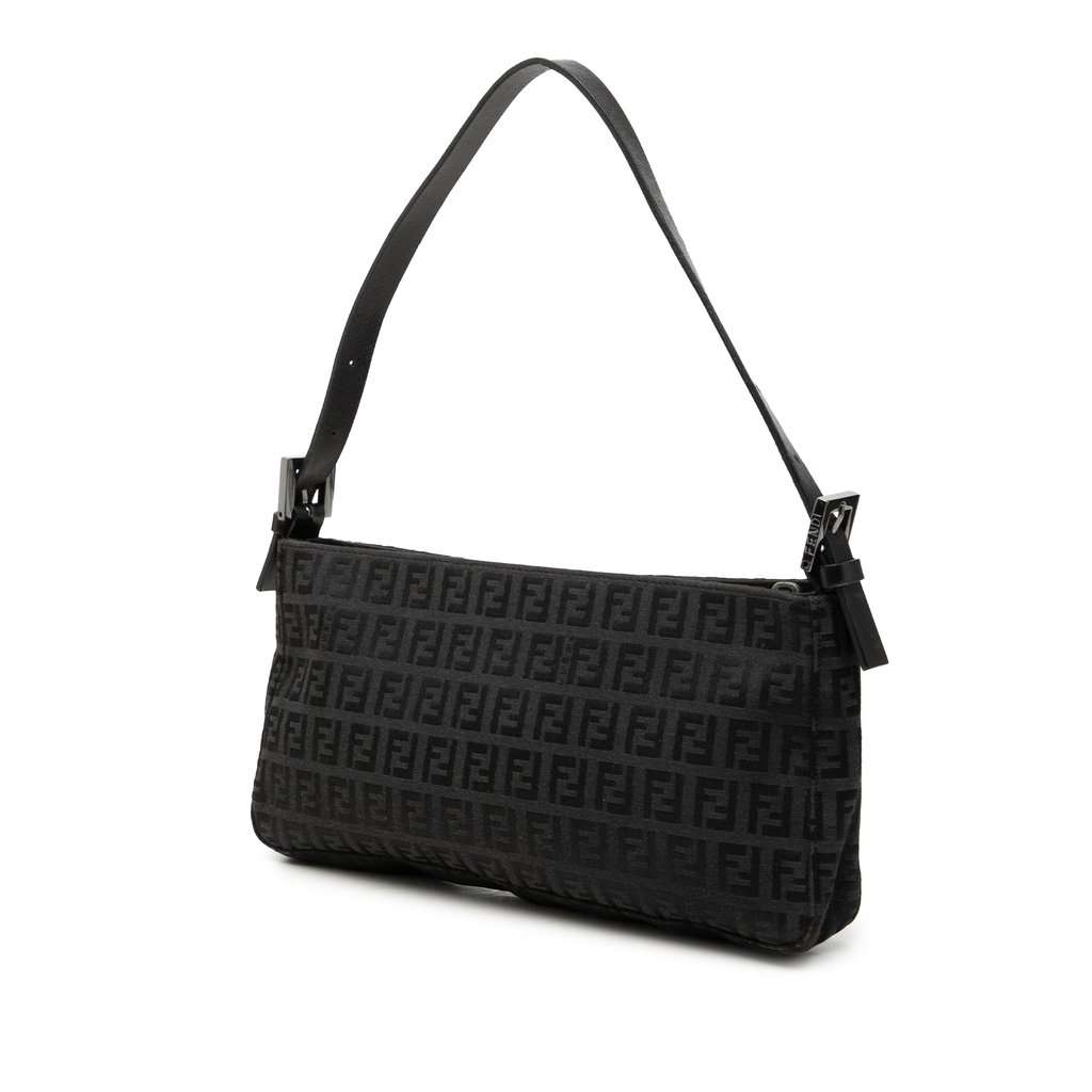 Fendi Zucchino Canvas Pochette Black Very good condition - Back View