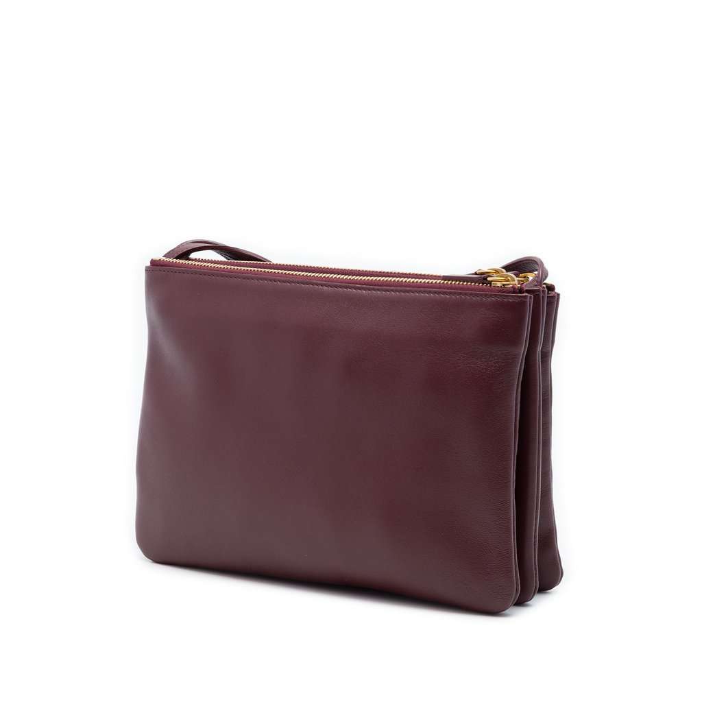 Celine Large Lambskin Trio Crossbody Red Leather Very good - Back View