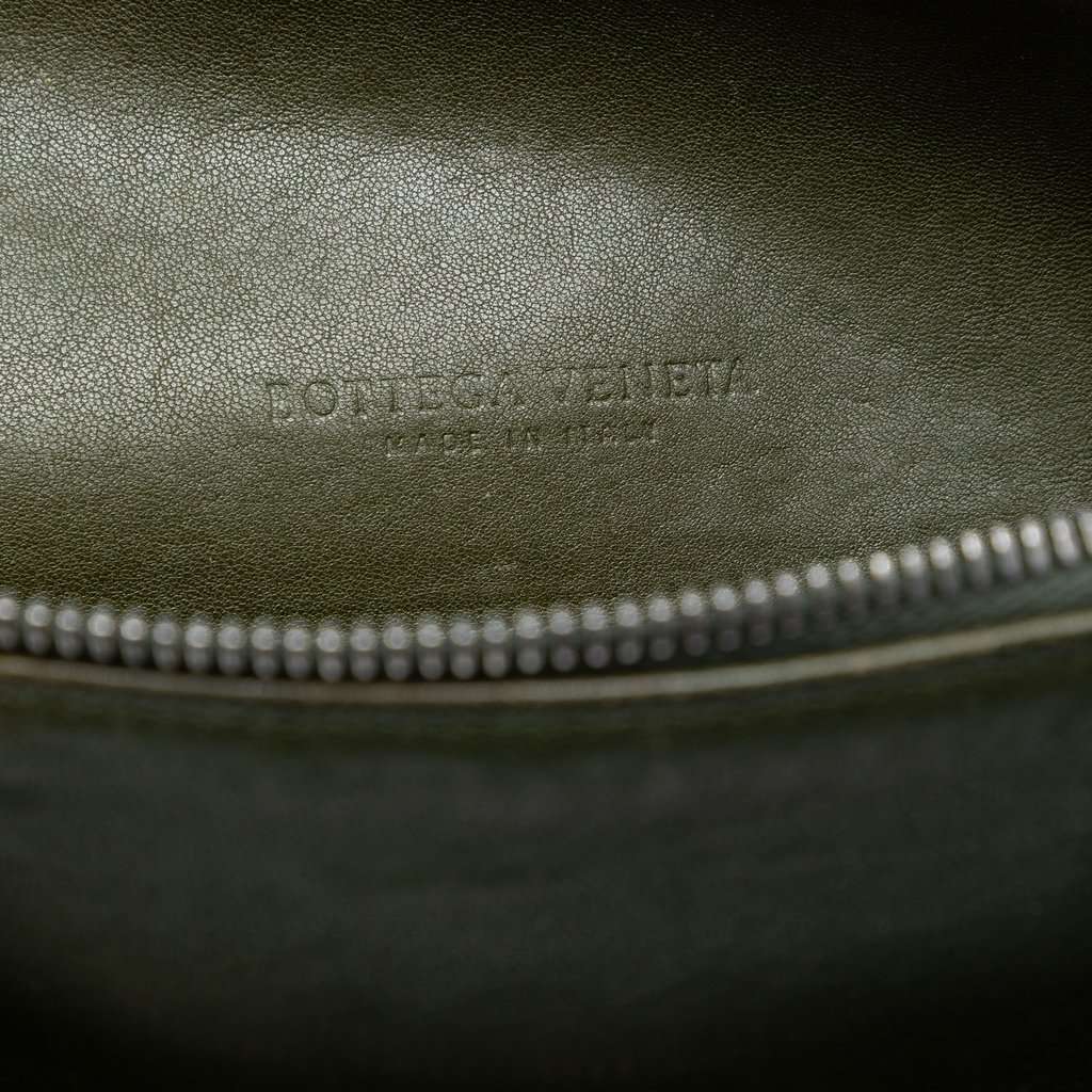 Bottega Veneta Intrecciato Trimmed Nappa Crossbody Green Leather Very good condition - Box View