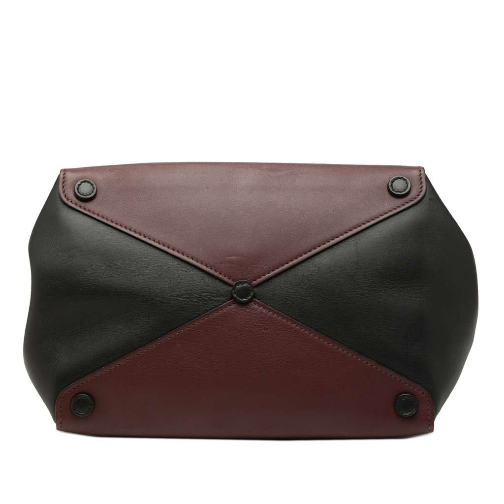 Prada Bicolor Soft Calf Double Turnlock Satchel Red Leather Very good condition - Inside View