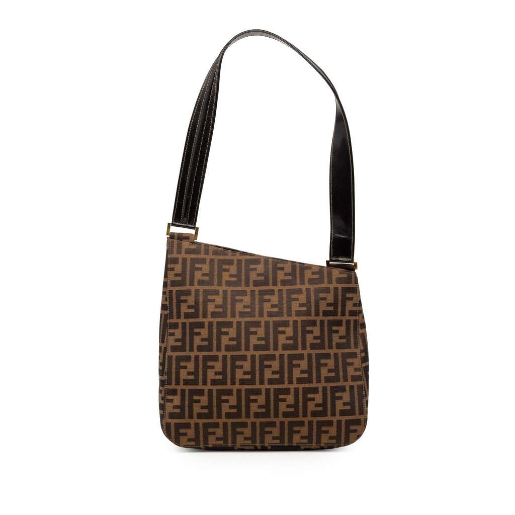 Fendi Zucca Canvas Shoulder Bag Brown Very good condition - Front View