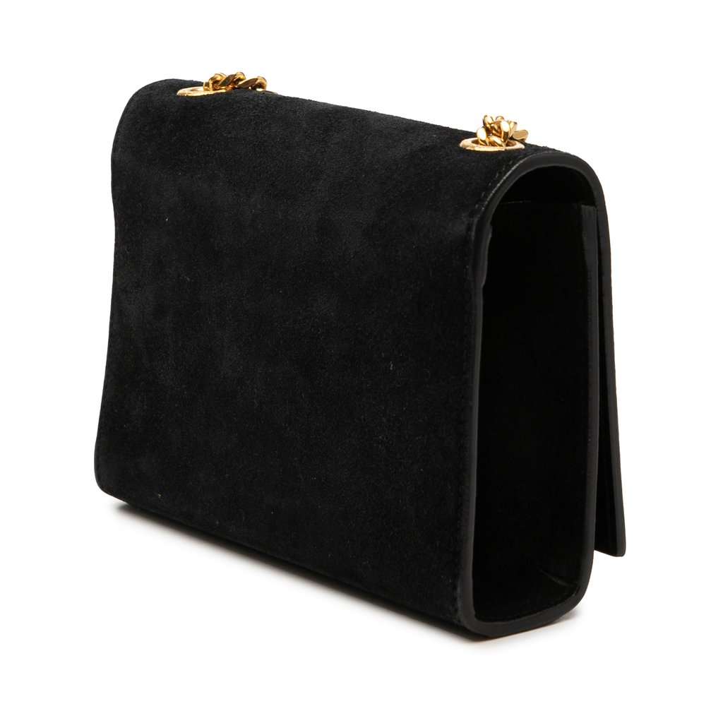 Saint Laurent Small Suede Monogram Kate Tassel Crossbody Black Leather Very good condition - Back View