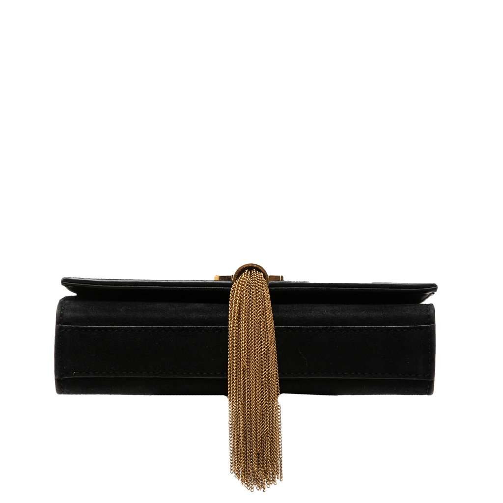 Saint Laurent Small Suede Monogram Kate Tassel Crossbody Black Leather Very good condition - Inside View