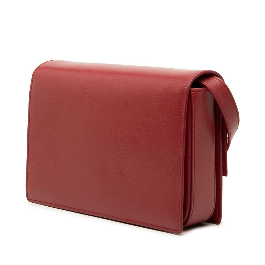 Saint Laurent Medium Calfskin and Suede Bellechasse Bag Red Leather Very good condition - Back View