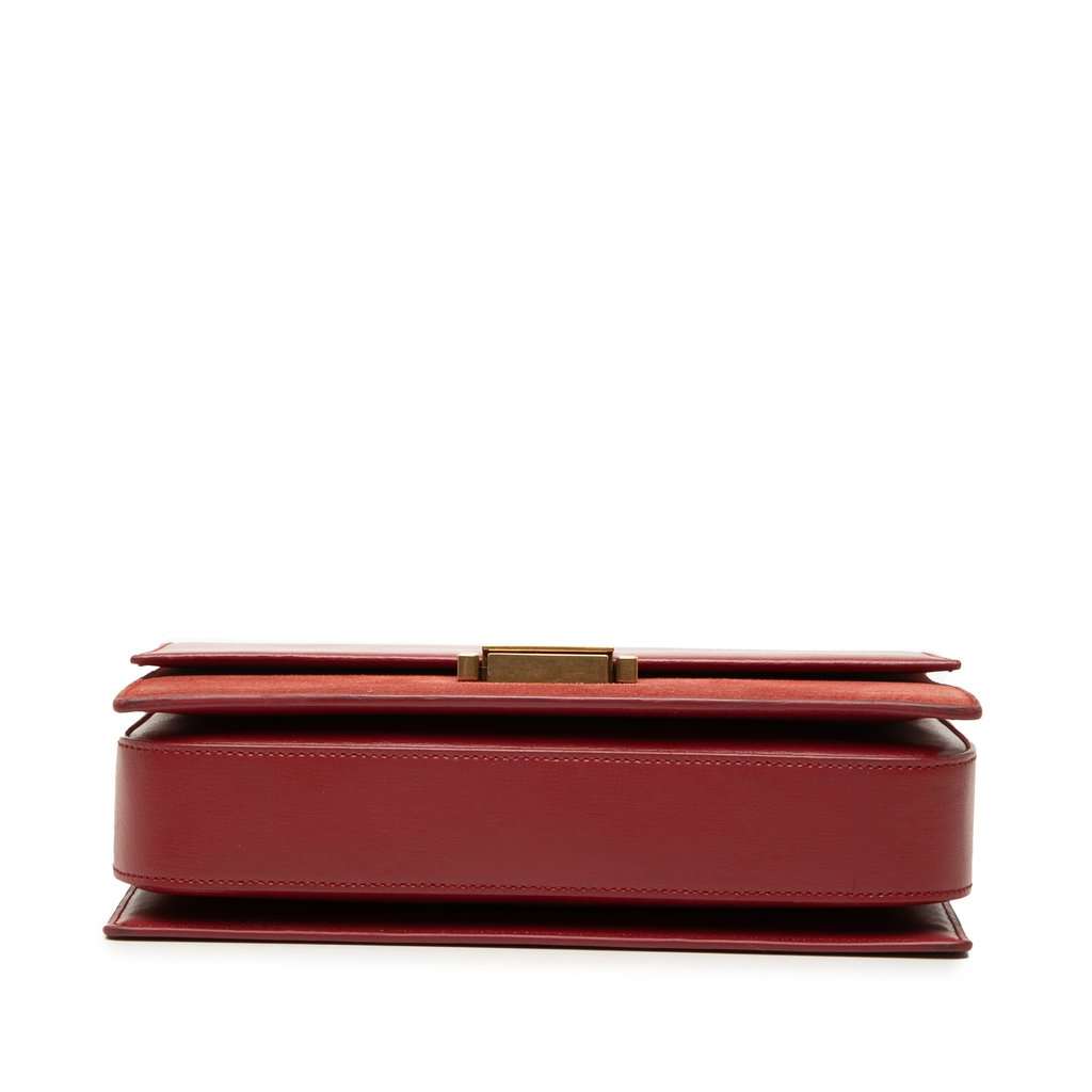 Saint Laurent Medium Calfskin and Suede Bellechasse Bag Red Leather Very good condition - Inside View