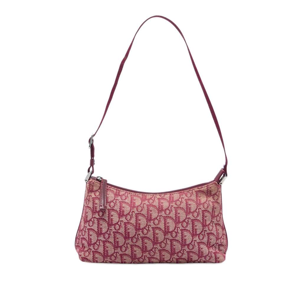 Dior Diorissimo Trotter Canvas Shoulder Bag Red Very good - Front View