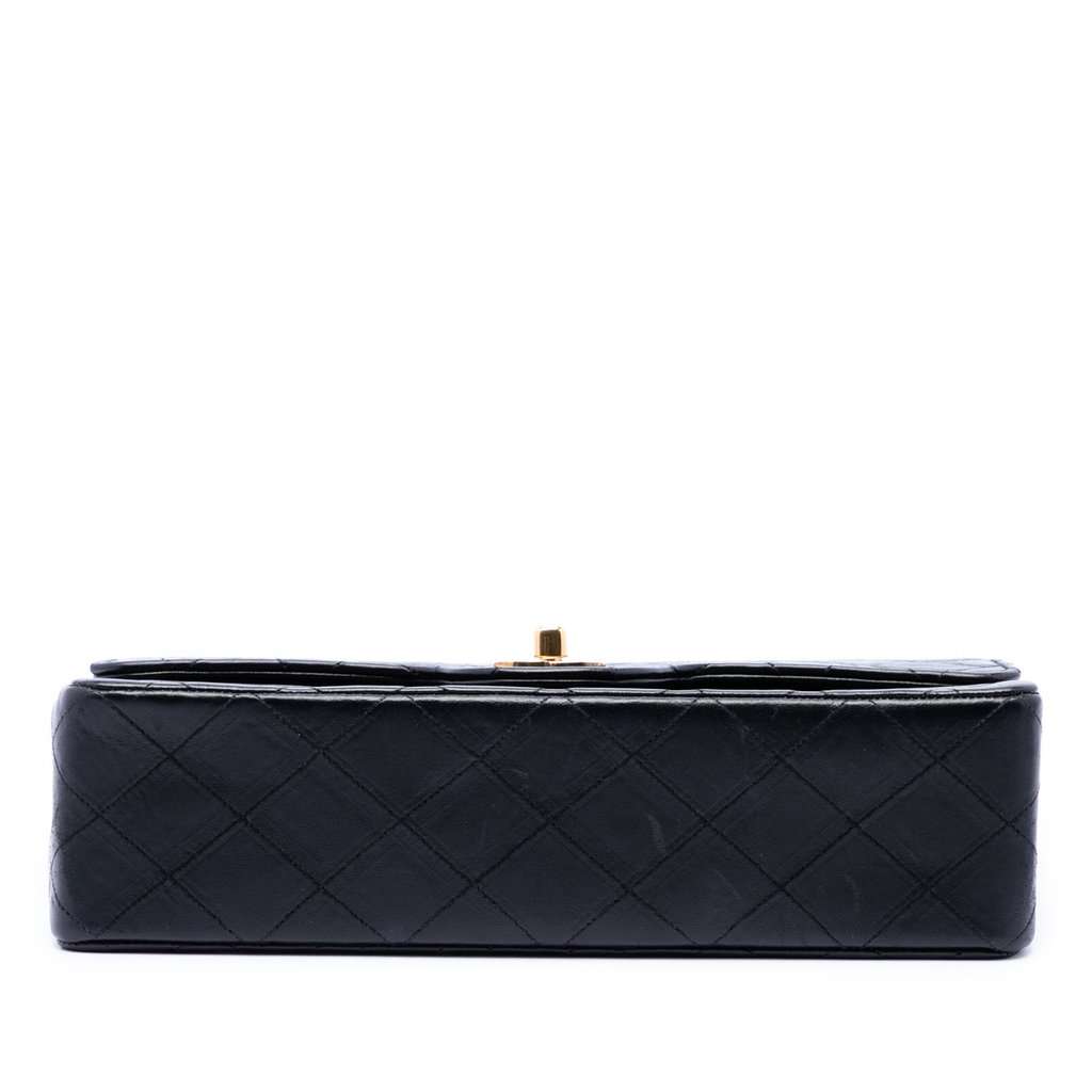 Chanel Medium CC Quilted Lambskin Double Flap Black Leather Very good condition - Inside View