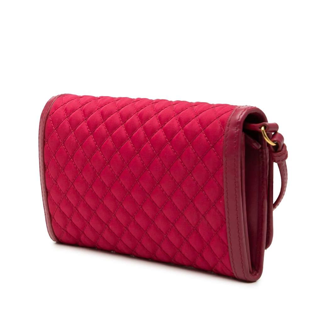 Prada Tessuto Impuntu Wallet on Strap Pink Very good condition - Back View