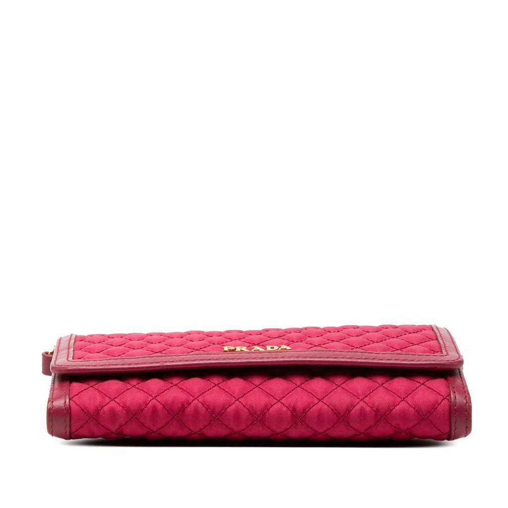 Prada Tessuto Impuntu Wallet on Strap Pink Very good condition - Inside View