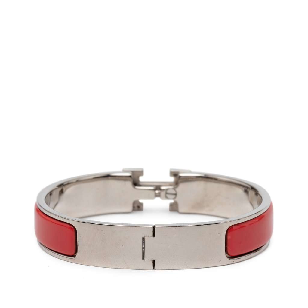 Hermès Narrow Enamel Clic H Bracelet PM Red Very good - Inside View
